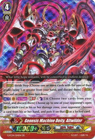 Genesis Machine Deity Altwilder G FC04 014EN Generation Rare GR Cardfight Vanguard Fighter s Collection 2017 Singles Genesis Machine Deity Altwilder G FC04 014EN Generation Rare GR Cardfight Vanguard Fighter s Collection 2017 Singles