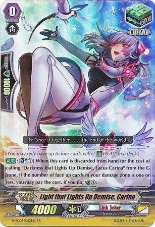 Light that Lights Up Demise Carina G FC04 062EN Double Rare RR Light that Lights Up Demise Carina G FC04 062EN Double Rare RR