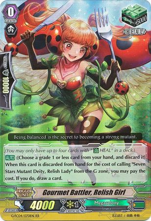 Gourmet Battler Relish Girl G FC04 070EN Double Rare RR Cardfight Vanguard Fighter s Collection 2017 Singles Gourmet Battler Relish Girl G FC04 070EN Double Rare RR Cardfight Vanguard Fighter s Collection 2017 Singles