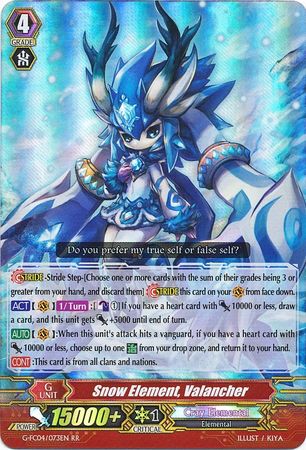 Snow Element Valancher G FC04 073EN Double Rare RR Snow Element Valancher G FC04 073EN Double Rare RR