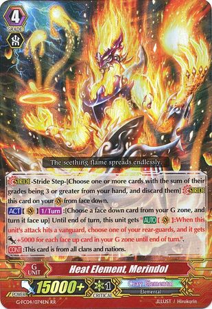 Heat Element Merindol G FC04 074EN Double Rare RR Heat Element Merindol G FC04 074EN Double Rare RR