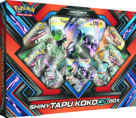 Troll and Toad - Pokemon Shiny Tapu Koko GX Box is out now! Shiny Tapu Koko-GX  blazes its Aero Trail and brings the power of thunder to your next battle!  With the