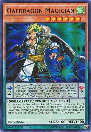 Oafdragon Magician PEVO EN016 Super Rare 1st Edition Pendulum Evolution Singles Oafdragon Magician PEVO EN016 Super Rare 1st Edition Pendulum Evolution Singles