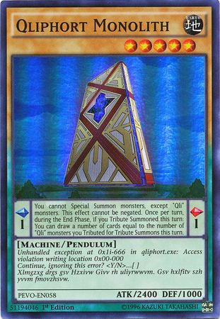 Qliphort Monolith PEVO EN058 Super Rare 1st Edition Pendulum Evolution Singles Qliphort Monolith PEVO EN058 Super Rare 1st Edition Pendulum Evolution Singles