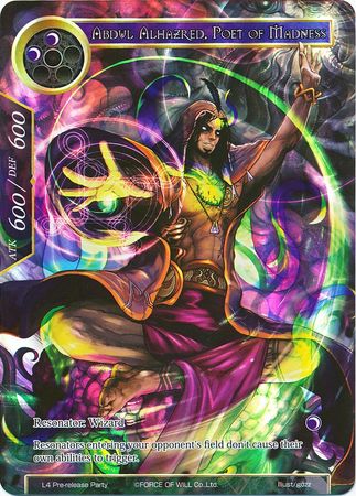 Abdul Alhazred Poet of Madness L4 Pre release Party Full Art Foil Promo Abdul Alhazred Poet of Madness L4 Pre release Party Full Art Foil Promo