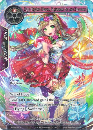 Red Riding Hood Rainbow to the Heavens ENW 029 Rare Full Art Foil Force of Will Echoes of the New World Singles Red Riding Hood Rainbow to the Heavens ENW 029 Rare Full Art Foil Force of Will Echoes of the New World Singles