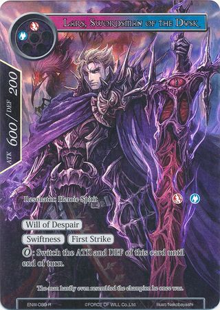 Lars Swordsman of the Dusk ENW 089 Rare Full Art Foil Force of Will Echoes of the New World Singles Lars Swordsman of the Dusk ENW 089 Rare Full Art Foil Force of Will Echoes of the New World Singles