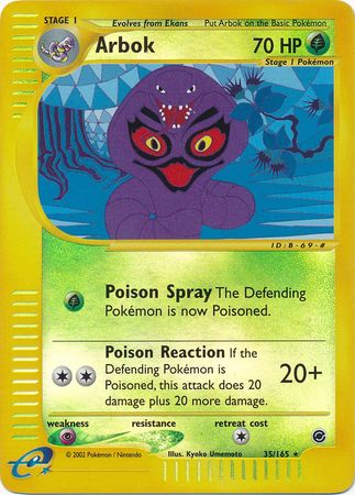 Arbok 35 165 Rare Reverse Holo Expedition Reverse Holo Singles Arbok 35 165 Rare Reverse Holo Expedition Reverse Holo Singles