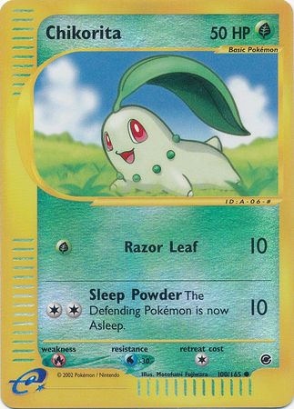 Chikorita 100 165 Common Reverse Holo Expedition Reverse Holo Singles Chikorita 100 165 Common Reverse Holo Expedition Reverse Holo Singles