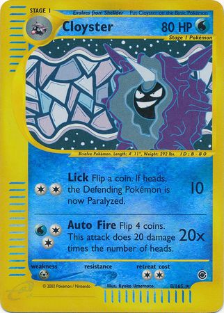 Details about   Cloyster Rare Reverse Holo 42/165 Pokemon Expedition Vintage NM 