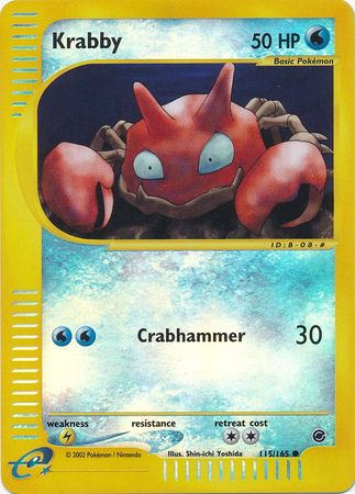 Krabby 115 165 Common Reverse Holo Krabby 115 165 Common Reverse Holo