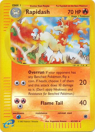 Rapidash 62 165 Rare Reverse Holo Rapidash 62 165 Rare Reverse Holo