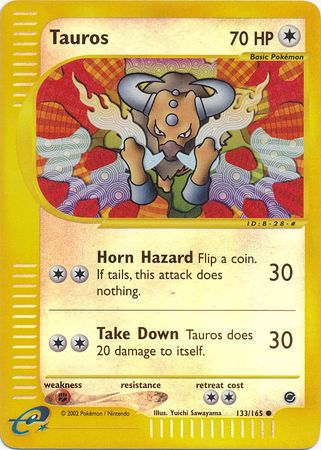 Tauros 133 165 Common Reverse Holo Expedition Reverse Holo Singles Tauros 133 165 Common Reverse Holo Expedition Reverse Holo Singles