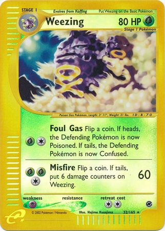 HOLO RARE CARD EXPEDITION NM 1X WEEZING 32/165 POKEMON