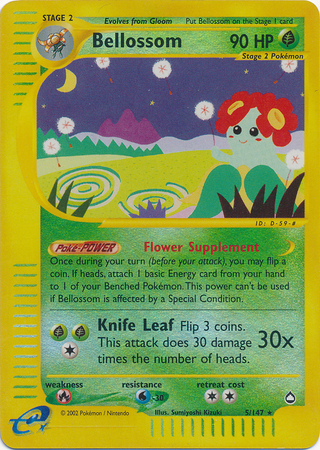 Bellossom 5 147 Rare Reverse Holo Aquapolis Reverse Holo Singles Bellossom 5 147 Rare Reverse Holo Aquapolis Reverse Holo Singles