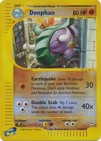 Donphan 7 147 Rare Reverse Holo Aquapolis Reverse Holo Singles Donphan 7 147 Rare Reverse Holo Aquapolis Reverse Holo Singles