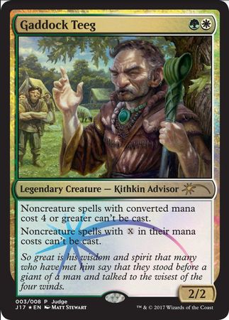 Gaddock Teeg Judge Foil Magic The Gathering Promo Cards Gaddock Teeg Judge Foil Magic The Gathering Promo Cards