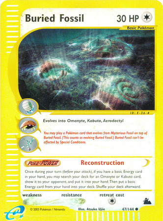 Buried Fossil 47 144 Common Reverse Holo Skyridge Reverse Holo Singles Buried Fossil 47 144 Common Reverse Holo Skyridge Reverse Holo Singles