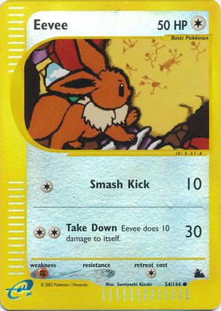 Eevee 54/144 Common Skyridge 2003 Near Mint Pokemon Card