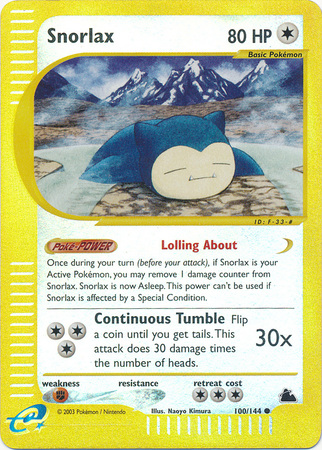 Snorlax 100 144 Common Reverse Holo Snorlax 100 144 Common Reverse Holo