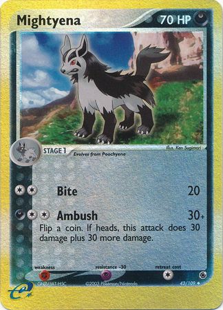 Mightyena 42 109 Uncommon Reverse Holo Mightyena 42 109 Uncommon Reverse Holo