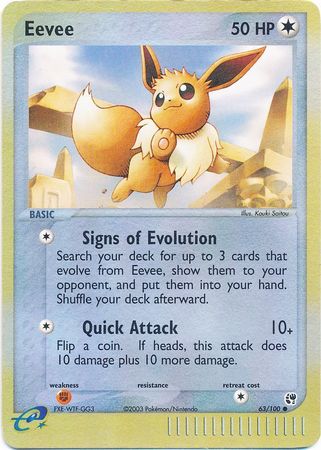 Pokemon Eevee Platinum Reverse Holo 62/100 TCG Card LP