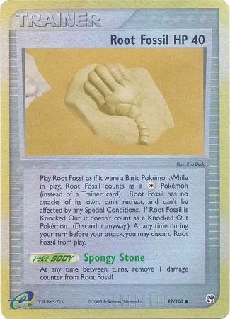 Root Fossil 92 100 Common Reverse Holo Root Fossil 92 100 Common Reverse Holo