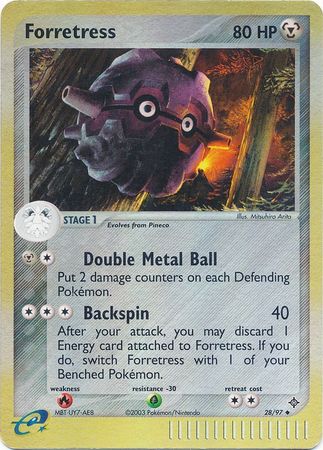 Forretress 28 97 Uncommon Reverse Holo Forretress 28 97 Uncommon Reverse Holo
