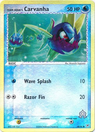 Team Aqua s Carvanha 48 95 Common Reverse Holo Ex Team Magma vs Team Aqua Reverse Holo Singles Team Aqua s Carvanha 48 95 Common Reverse Holo Ex Team Magma vs Team Aqua Reverse Holo Singles