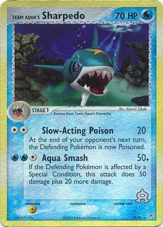 Team Aqua s Sharpedo 18 95 Rare Reverse Holo Ex Team Magma vs Team Aqua Reverse Holo Singles Team Aqua s Sharpedo 18 95 Rare Reverse Holo Ex Team Magma vs Team Aqua Reverse Holo Singles