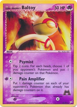 Team Magma s Baltoy 32 95 Uncommon Reverse Holo Ex Team Magma vs Team Aqua Reverse Holo Singles Team Magma s Baltoy 32 95 Uncommon Reverse Holo Ex Team Magma vs Team Aqua Reverse Holo Singles