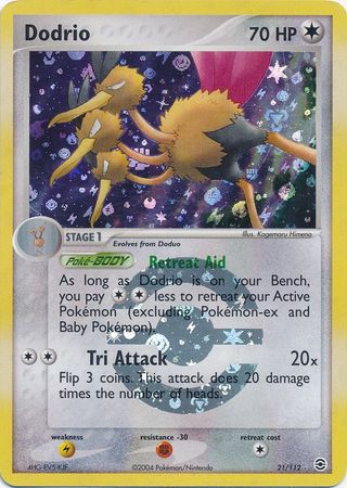 Dodrio 21 112 Rare Reverse Holo Dodrio 21 112 Rare Reverse Holo