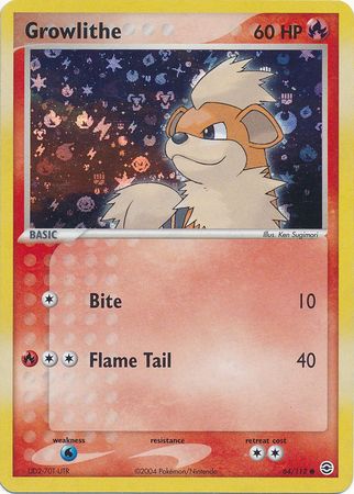 Details about   Growlithe 64/112 EX FireRed LeafGreen Pokemon Card LP/MP 