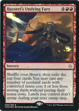 Hazoret s Undying Fury 096 199 HOU Prerelease Foil Promo Magic The Gathering Promo Cards Hazoret s Undying Fury 096 199 HOU Prerelease Foil Promo Magic The Gathering Promo Cards