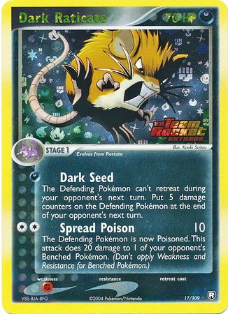 Dark Raticate 17 109 Rare Reverse Holo Ex Team Rocket Returns Reverse Holo Singles Dark Raticate 17 109 Rare Reverse Holo Ex Team Rocket Returns Reverse Holo Singles