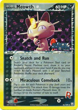 Rocket s Meowth 46 109 Uncommon Reverse Holo Ex Team Rocket Returns Reverse Holo Singles Rocket s Meowth 46 109 Uncommon Reverse Holo Ex Team Rocket Returns Reverse Holo Singles