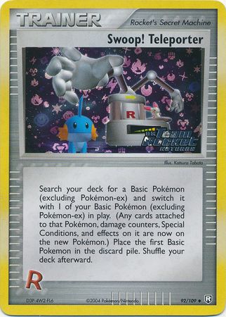Swoop Teleporter 92 109 Uncommon Reverse Holo Ex Team Rocket Returns Reverse Holo Singles Swoop Teleporter 92 109 Uncommon Reverse Holo Ex Team Rocket Returns Reverse Holo Singles