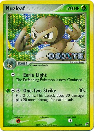 Nuzleaf 43 107 Uncommon Reverse Holo Nuzleaf 43 107 Uncommon Reverse Holo