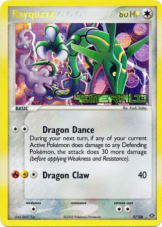 Rayquaza 9/106 EX Emerald Holo Rare Holo Pokemon Card Near Mint