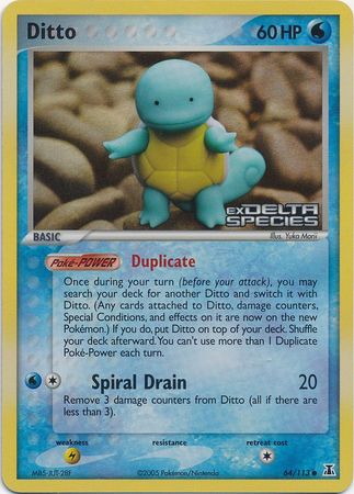 Ditto (Squirtle) - EX Delta Species Pokémon card 64/113