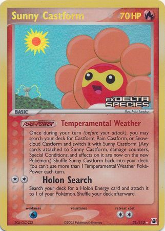 31/113 Sunny Castform DS Rare Reverse Holo