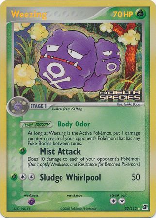 Weezing 33 113 Rare Reverse Holo Weezing 33 113 Rare Reverse Holo