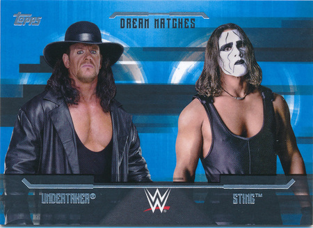 Sting Vs Undertaker Blue Base Dream Matches Topps WWE Undisputed 2017 Trading Card Singles Sting Vs Undertaker Blue Base Dream Matches Topps WWE Undisputed 2017 Trading Card Singles