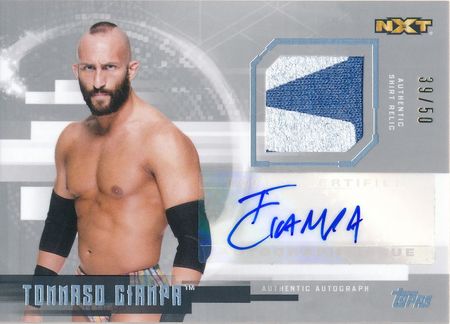 Tommaso Ciampa Silver 50 Autograph Signature Shirt Relic Topps WWE Undisputed 2017 Trading Card Singles Tommaso Ciampa Silver 50 Autograph Signature Shirt Relic Topps WWE Undisputed 2017 Trading Card Singles