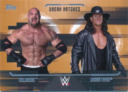 Dream Matches Goldberg vs Undertaker Bronze 99 Base Parallel Variant Topps WWE Undisputed 2017 Trading Card Singles Dream Matches Goldberg vs Undertaker Bronze 99 Base Parallel Variant Topps WWE Undisputed 2017 Trading Card Singles