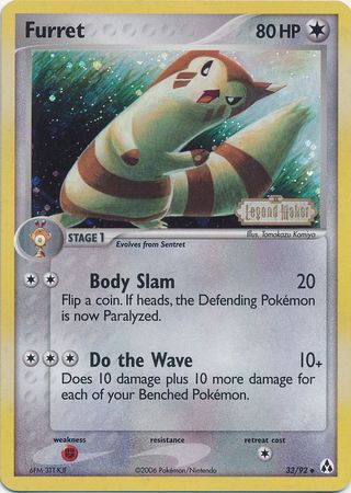 Furret 33 92 Uncommon Reverse Holo Furret 33 92 Uncommon Reverse Holo