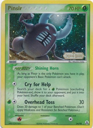 Pinsir 24 92 Rare Reverse Holo Near Mint Ex Legend Maker 2b3 Ebay