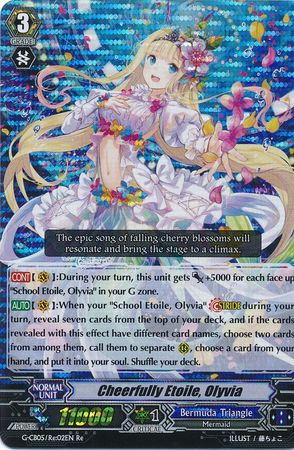 Cheerfully Etoile Olyvia G CB05 Re 02 Triple Rare RRR G Clan Booster 5 Prismatic Divas Singles Cheerfully Etoile Olyvia G CB05 Re 02 Triple Rare RRR G Clan Booster 5 Prismatic Divas Singles