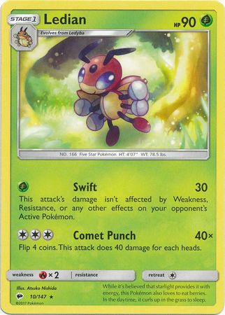 Ledian 10 147 Rare Sun Moon Burning Shadows Singles Ledian 10 147 Rare Sun Moon Burning Shadows Singles