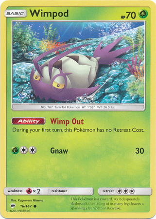 Wimpod 16 147 Common Sun Moon Burning Shadows Singles Wimpod 16 147 Common Sun Moon Burning Shadows Singles